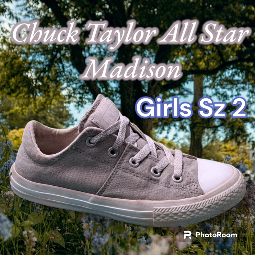 RETIRED Converse Chuck Taylor All Stars Pink Gray Madison Sz 2 Girls (33.5 EUR)